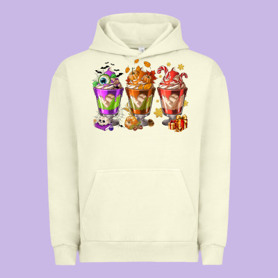 Hallothanksmas Coffee Cups Urban Hoodie Designed By Nancycooperartshop