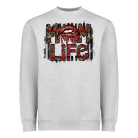 Heather Grey mom life Heavyweight Sweatshirt - SublimationCraftShop