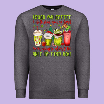 Christmas Characters Coffee Cups Premium Sweatshirt Designed By Maliassmallbusiness