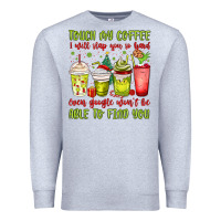 Heather Grey christmas characters coffee cups Premium Sweatshirt - MaliasSmallBusiness