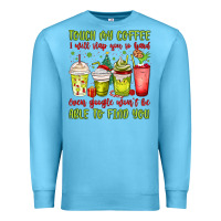 Ocean Blue christmas characters coffee cups Premium Sweatshirt - MaliasSmallBusiness