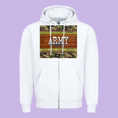 Army Mom Leopard Glitter Camouflage Zipper Hoodie Designed By Barkaloodesign
