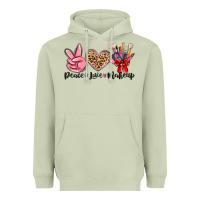 Matcha peace love makeup Heavyweight Hoodie - MaliasSmallBusiness