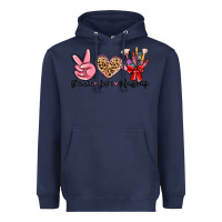 Navy peace love makeup Heavyweight Hoodie - MaliasSmallBusiness