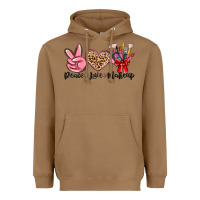 Toasted Coconut peace love makeup Heavyweight Hoodie - MaliasSmallBusiness
