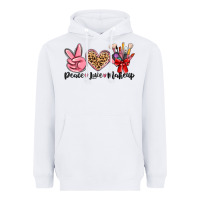 White peace love makeup Heavyweight Hoodie - MaliasSmallBusiness