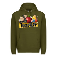 Army Green teacher Premium Hoodie - Artiststas