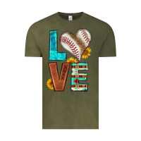 Vintage Olive western love baseball Vintage Tee - HRA Design Shop
