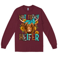 Burgundy not today heifer long haired cow Long Sleeve Tee - Jasminsmagicworld