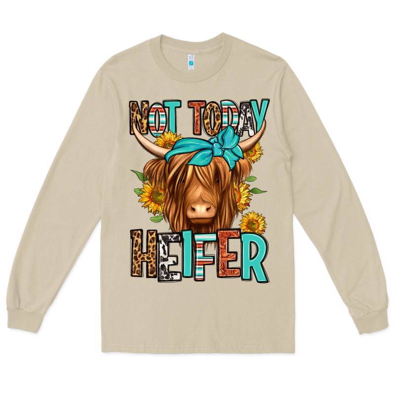 Not Today Heifer Long Haired Cow Long Sleeve Tee by Jasminsmagicworld | Teevron