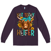 Plum not today heifer long haired cow Long Sleeve Tee - Jasminsmagicworld