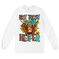 White not today heifer long haired cow Long Sleeve Tee - Jasminsmagicworld
