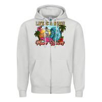 Dove Grey Life is a beach make waves skeleton Zipper Hoodie - NancyCooperArtShop