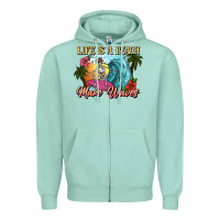 Seafoam Life is a beach make waves skeleton Zipper Hoodie - NancyCooperArtShop