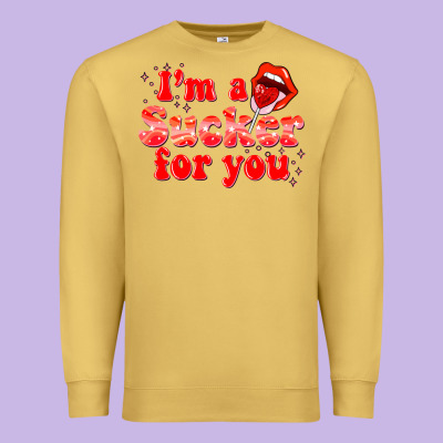 Im A Sucker For You Valentines The Day Premium Sweatshirt Designed By Nancycooperartshop