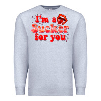 Heather Grey im a sucker for you valentines the day Premium Sweatshirt - NancyCooperArtShop
