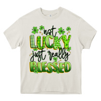 Cream not lucky just really blessed Heavy Core Tee - Artiststas