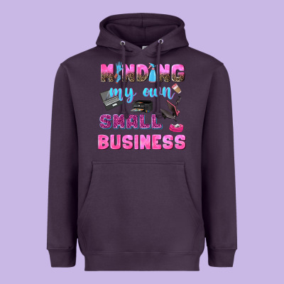 Mind My Own Small Business Heavyweight Hoodie Designed By Nancycooperartshop
