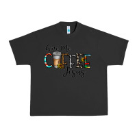 Pigment Black give me coffee jesus Urban Heavy Tee - CowhideDigitalArt