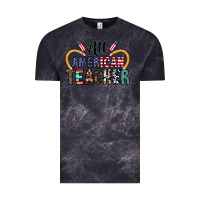 Cloud Black all american teacher Vintage Tee - CowhideDigitalArt