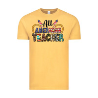 Vintage Mustard all american teacher Vintage Tee - CowhideDigitalArt