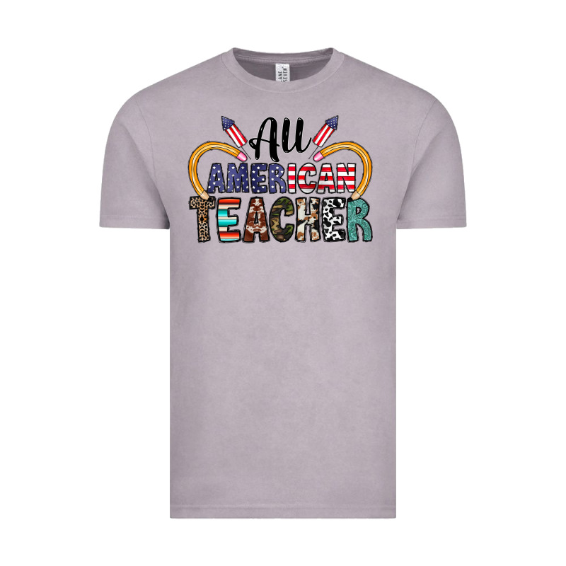 All American Teacher Vintage Tee by CowhideDigitalArt | Teevron