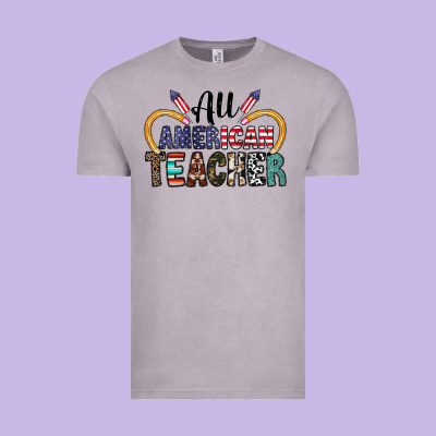 All American Teacher Vintage Tee Designed By Cowhidedigitalart