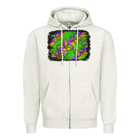 Oatmeal Heather mardi gras fleur de lis background Zipper Hoodie - Jasminsmagicworld