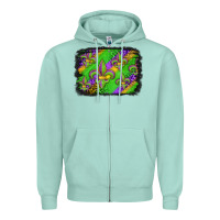 Seafoam mardi gras fleur de lis background Zipper Hoodie - Jasminsmagicworld