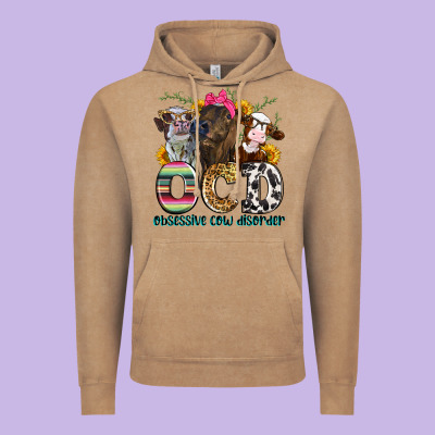 Ocd Obsessive Cow Disorder Vintage Hoodie Designed By Zillion Design Studio