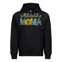 Black Western Blessed Mama with Leopard and Sunflower Urban Hoodie - texasbilliewilder