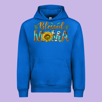 Western Blessed Mama With Leopard And Sunflower Urban Hoodie Designed By Texasbilliewilder