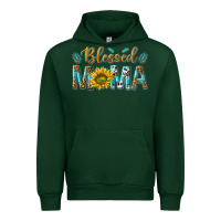 Forest Green Western Blessed Mama with Leopard and Sunflower Urban Hoodie - texasbilliewilder