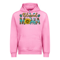 Fuchsia Pink Western Blessed Mama with Leopard and Sunflower Urban Hoodie - texasbilliewilder