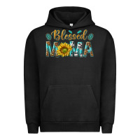 Pigment Black Western Blessed Mama with Leopard and Sunflower Urban Hoodie - texasbilliewilder