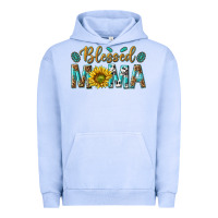 Pigment Grape Ice Western Blessed Mama with Leopard and Sunflower Urban Hoodie - texasbilliewilder