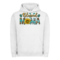 Pigment Lunar Rock Western Blessed Mama with Leopard and Sunflower Urban Hoodie - texasbilliewilder
