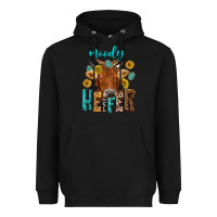 Black moody cow Heavyweight Hoodie - NancyCooperArtShop