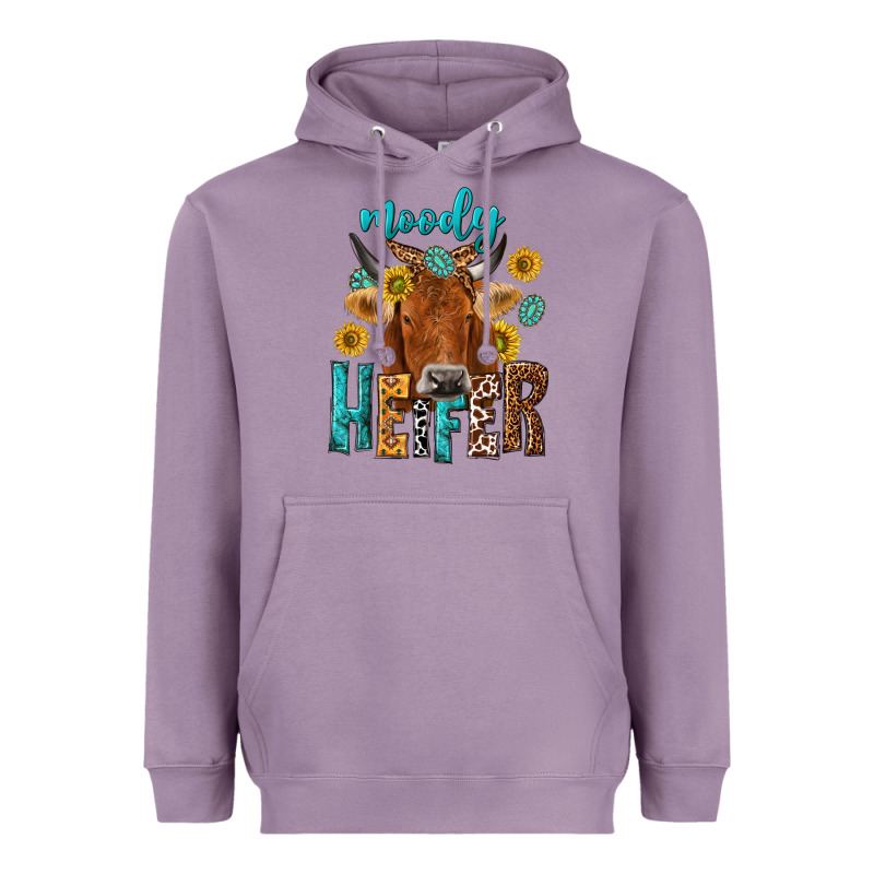 Moody Cow Heavyweight Hoodie by NancyCooperArtShop | Teevron