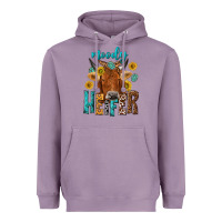 Lavender moody cow Heavyweight Hoodie - NancyCooperArtShop