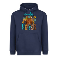 Navy moody cow Heavyweight Hoodie - NancyCooperArtShop