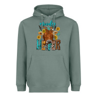 Sage moody cow Heavyweight Hoodie - NancyCooperArtShop