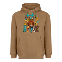 Toasted Coconut moody cow Heavyweight Hoodie - NancyCooperArtShop