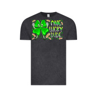 Vintage Black one lucky dude Vintage Tee - RacoonDesign