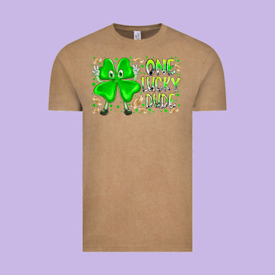 One Lucky Dude Vintage Tee Designed By Racoondesign