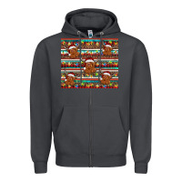 Smoke christmas turquoise serape highland cow Zipper Hoodie - BarkalooDesign