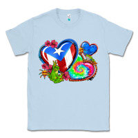 Dusty Blue western leopard puerto rico hearts Classic Tee - AdoDesignShop
