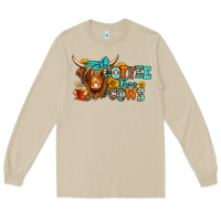 Mushroom coffee then cows longhaired cow Long Sleeve Tee - Jasminsmagicworld