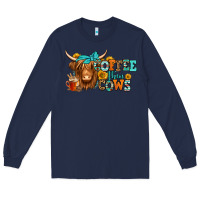 Navy coffee then cows longhaired cow Long Sleeve Tee - Jasminsmagicworld