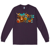 Plum coffee then cows longhaired cow Long Sleeve Tee - Jasminsmagicworld